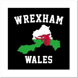 Wrexham Wales / Cymru Map Posters and Art